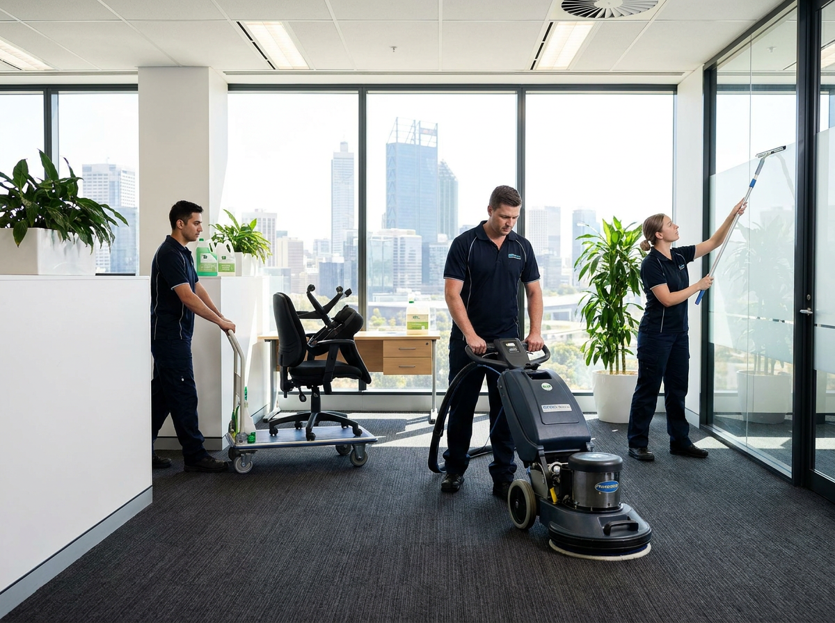 Professional cleaning service in action